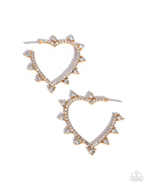 Paparazzi Excessive Elevation - Gold Heart Earrings