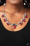 Paparazzi Explosive Effulgence - Red Teardrops Necklace