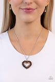 Paparazzi FLIRT No More - Brown Heart Necklace