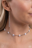Paparazzi FLYING in Wait - White Butterfly Necklace