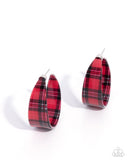 Paparazzi Fabulous Flannel- Red Earrings