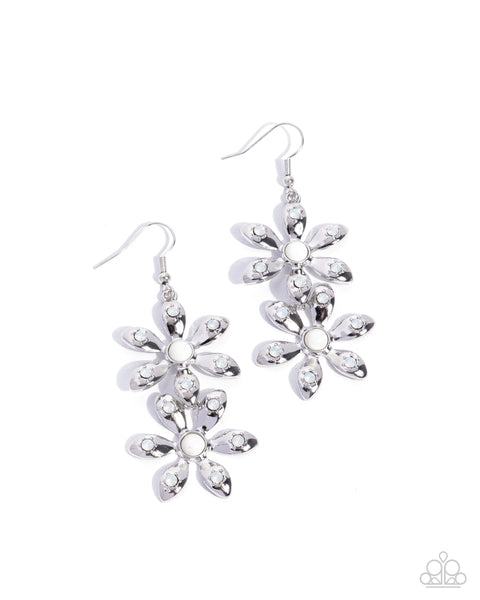 Paparazzi Fabulous Florals - White Earrings