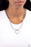 Paparazzi Faceted Factor - Silver Heart Necklace