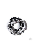 Paparazzi Faceted Fusion- Black Bracelet