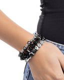 Paparazzi Faceted Fusion- Black Bracelet