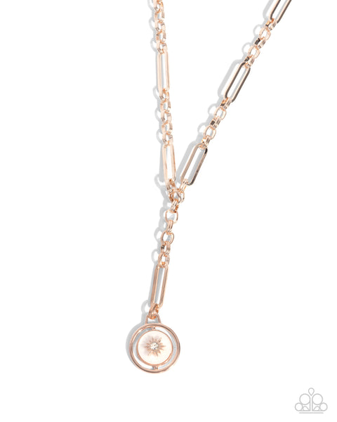 Paparazzi Falling For A Shooting Star - Rose Gold Necklace