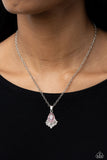 Paparazzi Fancy Fringe - Pink Teardrop Gem Necklace