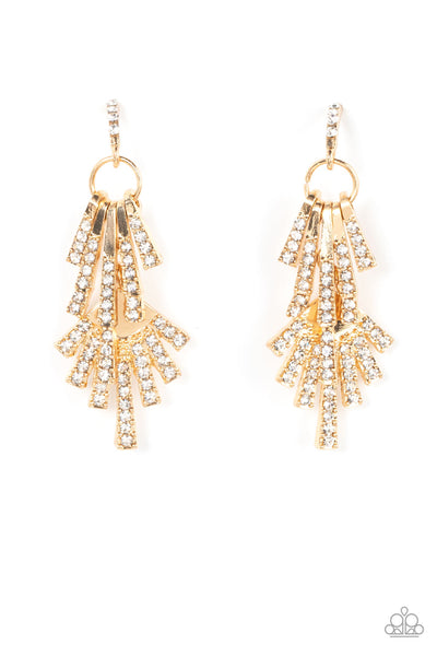 Paparazzi Fan of Glam - Gold Earrings