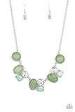 Paparazzi Fantasy World - Green Emeral Cut Iridescent Necklace