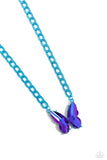 Paparazzi Fascinating Flyer - Blue Butterfly Necklace