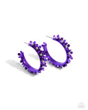 Paparazzi Fashionable Flower Crown - Purple Hoops Earrings