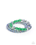 Paparazzi Fashionable Freedom- Green Bracelet