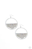 Paparazzi Fierce Fringe - Multi Iridescent Oversized Earrings