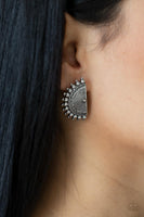 Paparazzi Fiercely Fanned Out - Silver Earrings