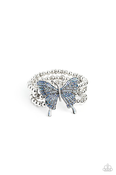 Paparazzi First WINGS First - Blue Butterfly Bracelet