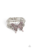 Paparazzi First WINGS First - Pink- Iridescent Butterfly Bracelet