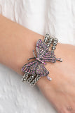 Paparazzi First WINGS First - Pink- Iridescent Butterfly Bracelet