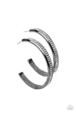 Paparazzi Flash Freeze - Black Gunmetal Hoop Earrings