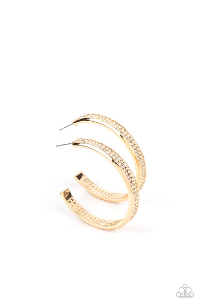 Paparazzi Flash Freeze - Gold hoops Earrings