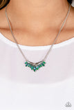 Paparazzi Flash of Fringe - Green Marquise-Cut Gem Necklace