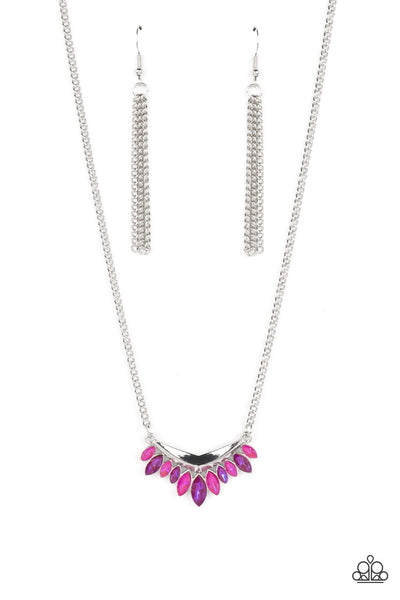 Paparazzi Flash of Fringe - Pink Necklace