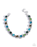 Paparazzi Flashy Finesse- Green Bracelet