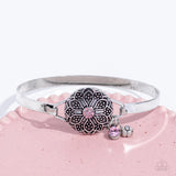 Paparazzi Fleur de Prairie - Pink Gossamer Rhinestone Bracelet