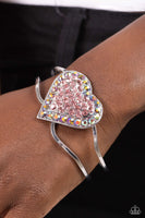 Paparazzi Flirtatious Finale - Pink Heart Hinge Bracelet