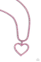 Paparazzi Flirting Fancy - Pink Heart Necklace