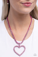 Paparazzi Flirting Fancy - Pink Heart Necklace