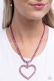 Paparazzi Flirting Fancy - Pink Heart Necklace