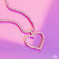 Paparazzi Flirting Fancy - Pink Heart Necklace