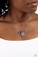 Paparazzi Flirting Ferris Wheel - Pink Heart Necklace