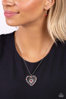 Paparazzi Flirting Ferris Wheel - Red Heart Necklace