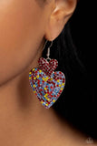 Paparazzi Flirting Flourish - Red Heart Earrings