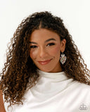 Paparazzi Flirting Flourish - White Heart Earrings