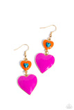 Paparazzi Flirting with Fashion - Gold Heart Earrings