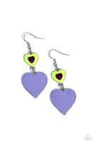 Paparazzi Flirting with Fashion - Green Heart Earrings