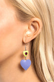 Paparazzi Flirting with Fashion - Green Heart Earrings