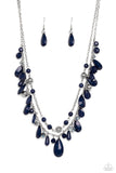 Paparazzi Flirty Flood - Blue Teardrop Necklace