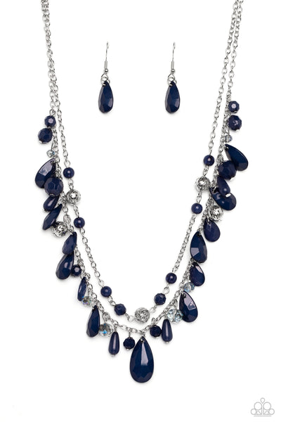 Paparazzi Flirty Flood - Blue Teardrop Necklace