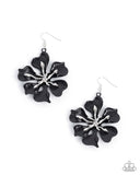 Paparazzi Floral Faction- Black Earrings