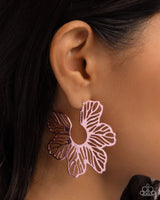 Paparazzi Floral Fame - Pink Hoops Earrings