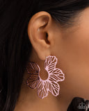 Paparazzi Floral Fame - Pink Hoops Earrings