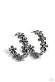 Paparazzi Floral Flamenco - Black Hoops Earrings