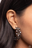 Paparazzi Floral Flamenco - Black Hoops Earrings