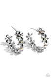 Paparazzi Floral Flamenco - Silver Flower Hoops