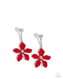 Paparazzi Floral Fleet- Red Earrings