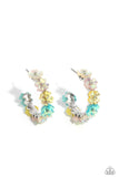 Paparazzi Floral Focus - Multi Iridescent Hoops Earrings
