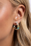Paparazzi Floral Focus - Multi Iridescent Hoops Earrings